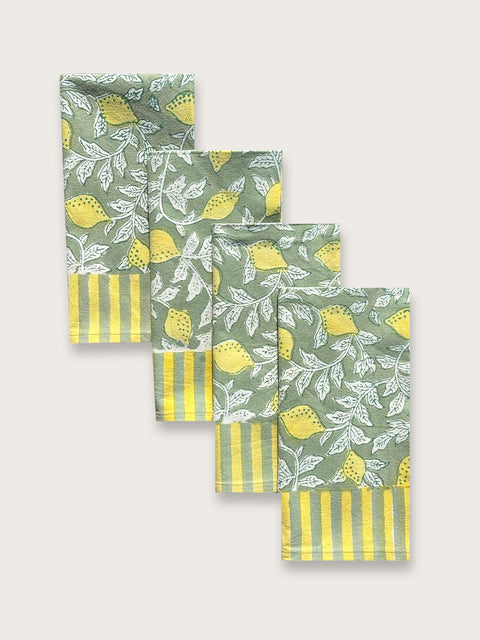 Lemon Green Jaipuri Napkin - Single