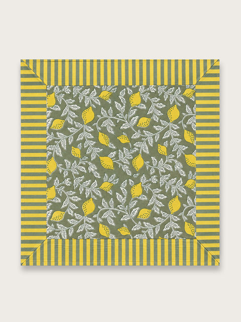 Lemon Green Jaipuri Napkin - Single
