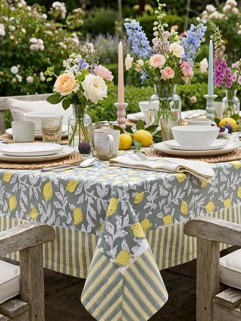 Lemon Green Jaipuri Tablecloth