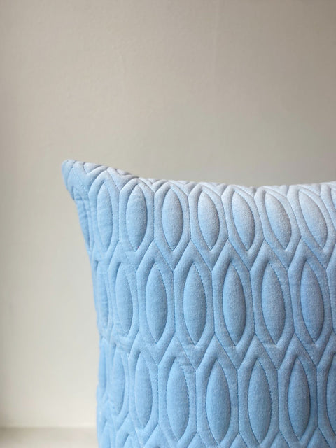 Quilted Velvet - Light Blue Cushion Cover