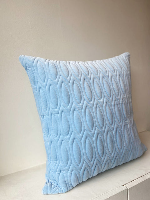 Quilted Velvet - Light Blue Cushion Cover