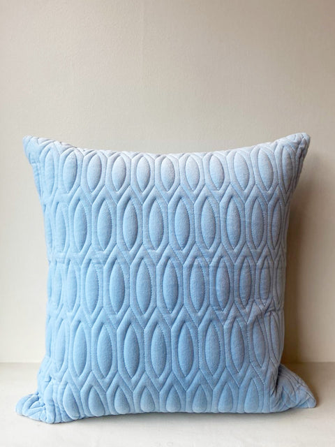 Quilted Velvet - Light Blue Cushion Cover