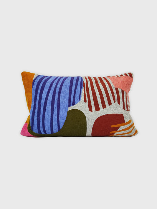 Rectangle Miro Aari Cushion Cover - Multicolour