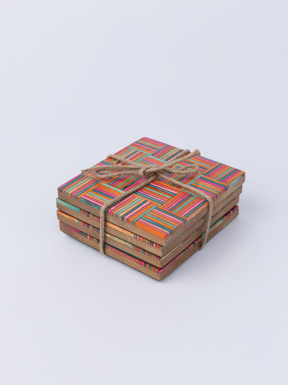 0215-Multicoloured Coasters - Set of 4