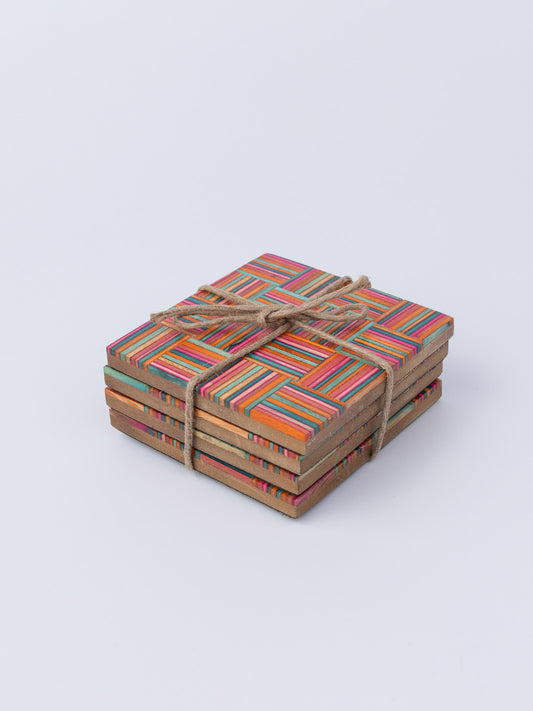 0215-Multicoloured Coasters - Set of 4