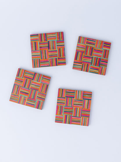 0215-Multicoloured Coasters - Set of 4