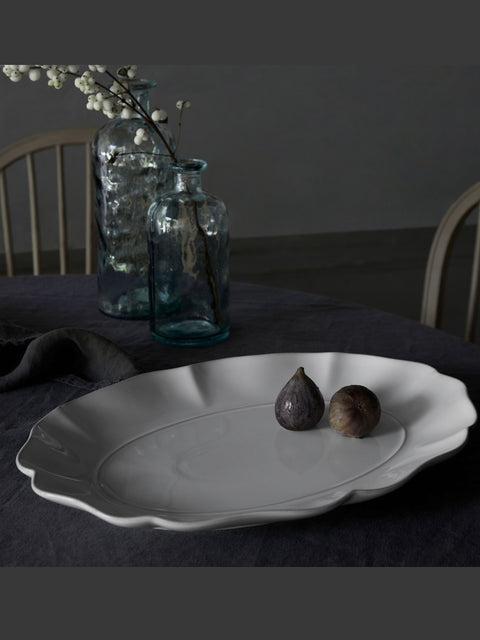 Rosa White Oval Platter 40cm - House of Roya