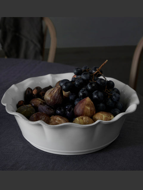Rosa White Serving Bowl 30cm - House of Roya