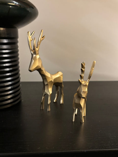 Large Origami Brass Reindeer