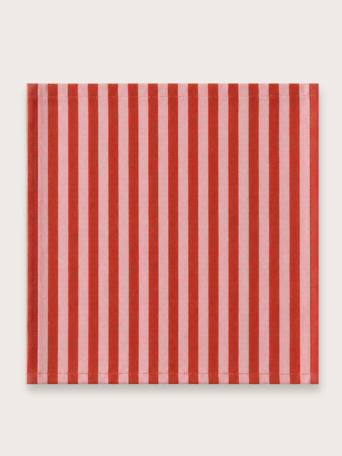 Pink/Red Stripe Jaipuri Napkin - Single