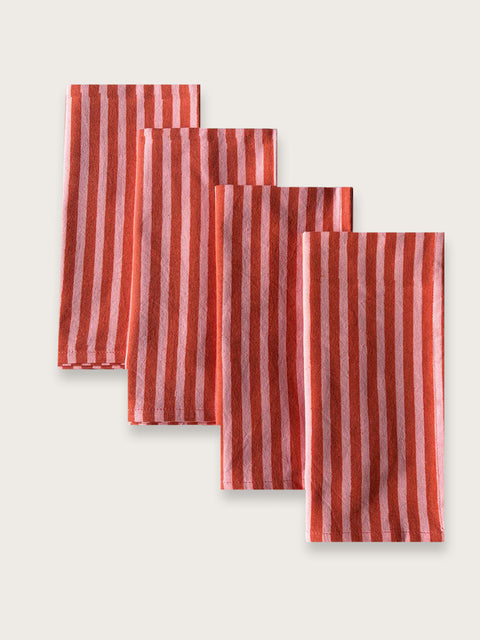 Pink/Red Stripe Jaipuri Napkin - Single