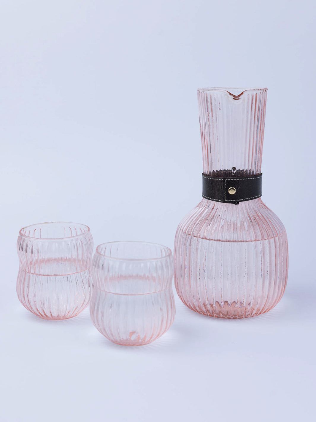 0215-Pink Roseate Glasses - Set of 4