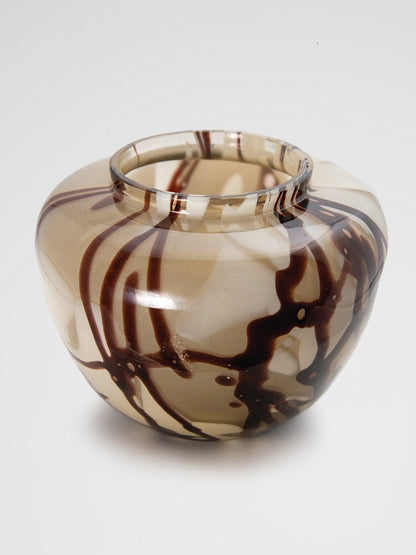 Posy Vase with Smoked Alabaster and Burgundy