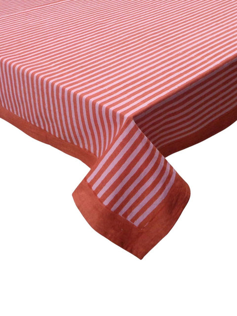 Pink/Red Stripe Jaipuri Tablecloth