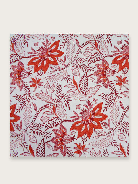 Red/White Reverie Jaipuri Napkin - Single
