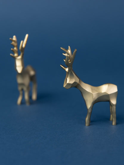 Origami Style Brass Reindeer