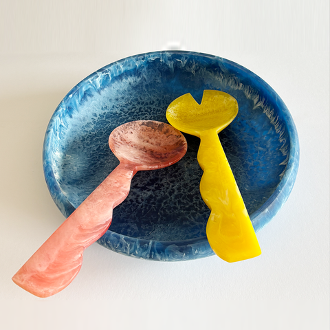 Chunky Ripple Resin Salad Servers