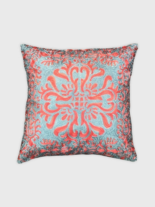 0215-Sea Foam & Coral Embroidery Cushion Cover