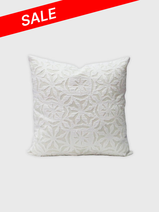 Snowflake Appliqué Cushion Cover - White