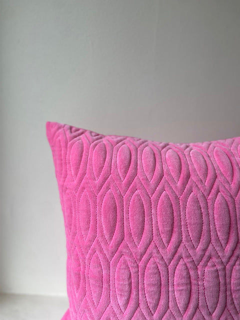 Quilted Velvet - Hot Pink Cushion Cover - House of Roya