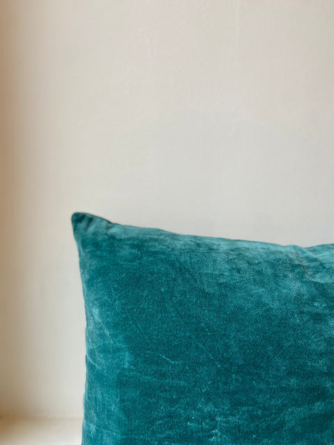 Sea Green Velvet Cushion Cover - House of Roya