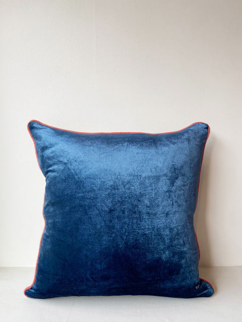 Tiger Velvet Cushion Cover - Blue - House of Roya