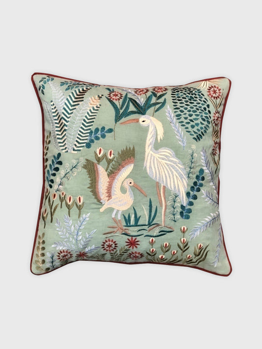 Stork Linen Cushion Cover