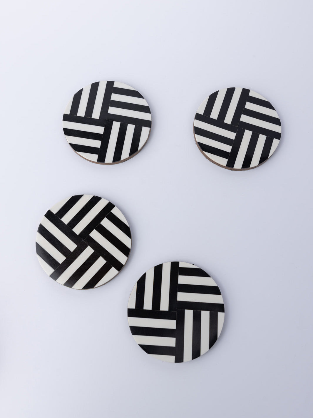 0215-Striped Resin Coasters - Set of 4