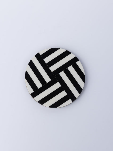 Striped Resin Coasters - Set of 4