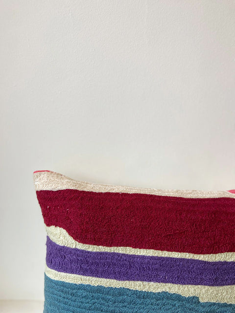 Crimson Wave Rectangle Cushion Cover - House of Roya