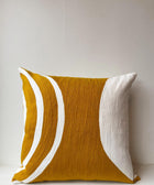 Circular Embroided Aari Cushion Cover - Ochre - House of Roya