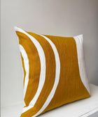 Circular Embroided Aari Cushion Cover - Ochre - House of Roya