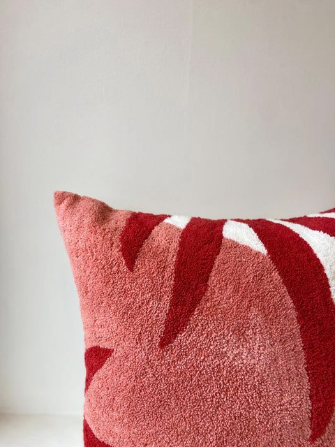 Red Leaf Soft Embroidered Cushion Cover - House of Roya