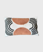 Ripple Aari Cushion Cover - Salmon & Grey - House of Roya