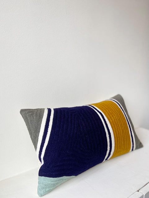 Rectangle Abstract Aari Cushion Cover - Multicolour - House of Roya