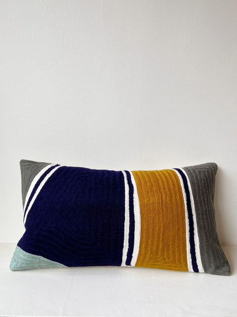 Rectangle Abstract Aari Cushion Cover - Multicolour - House of Roya