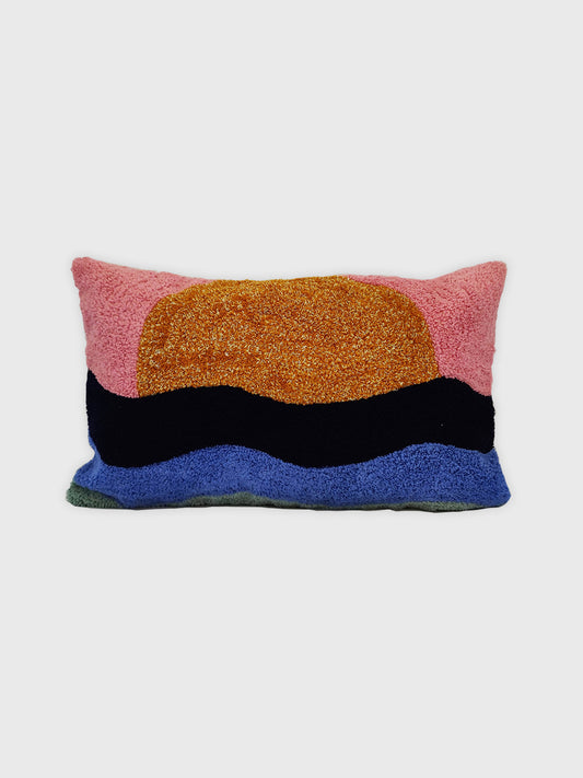 Sun Rising Aari Cushion Cover - Multicolour