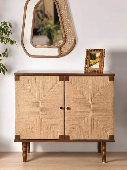 Rush Weave Teak - Storage Cabinet