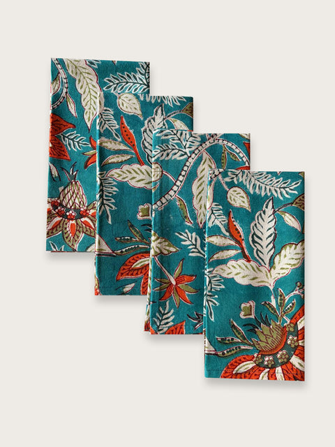 Teal Reverie Jaipuri Napkin - Single