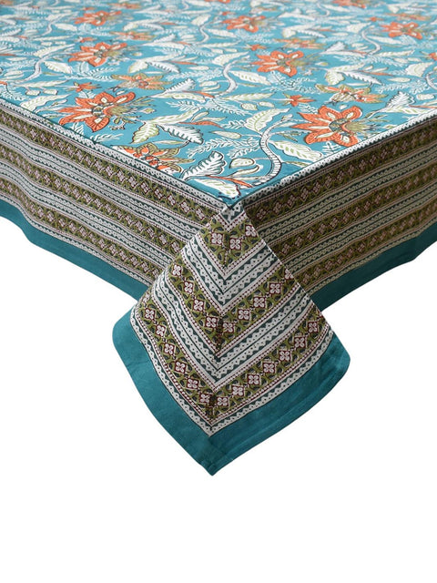 Teal Reverie Jaipuri Tablecloth