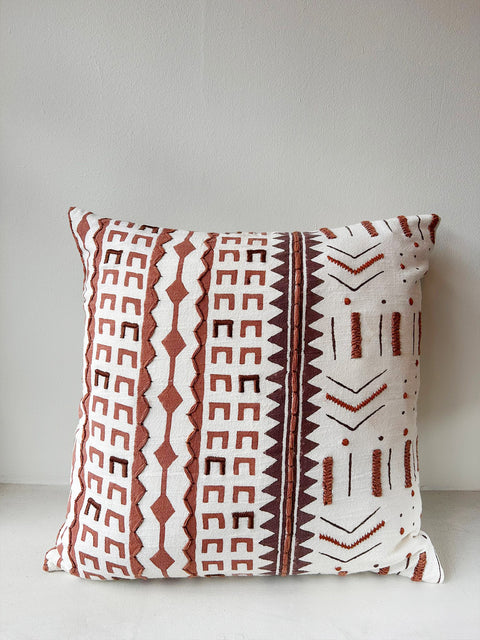 Terracotta Trail Block Print Cushion Cover