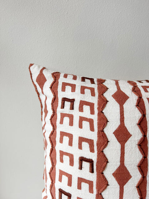 Terracotta Trail Block Print Cushion Cover