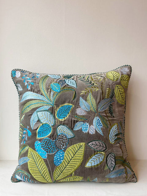 Tropical Canopy with Pom Pom Edge Cushion Cover