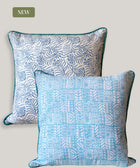 Zeenat Dual Pattern Linen Cushion Cover - House of Roya