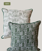 Zeenat Dual Pattern Linen Cushion Cover - House of Roya