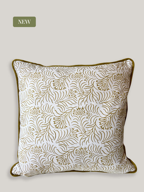 Zeenat Dual Pattern Linen Cushion Cover - House of Roya