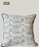 Zeenat Dual Pattern Linen Cushion Cover - House of Roya