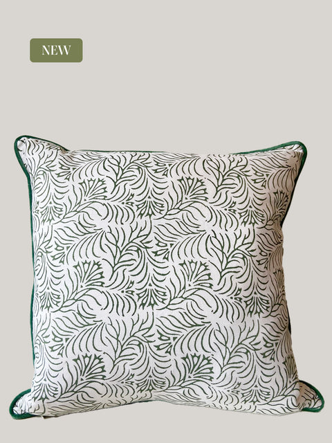 Zeenat Dual Pattern Linen Cushion Cover - House of Roya