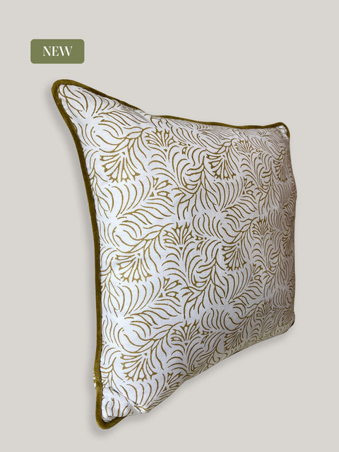 Zeenat Dual Pattern Linen Cushion Cover - House of Roya