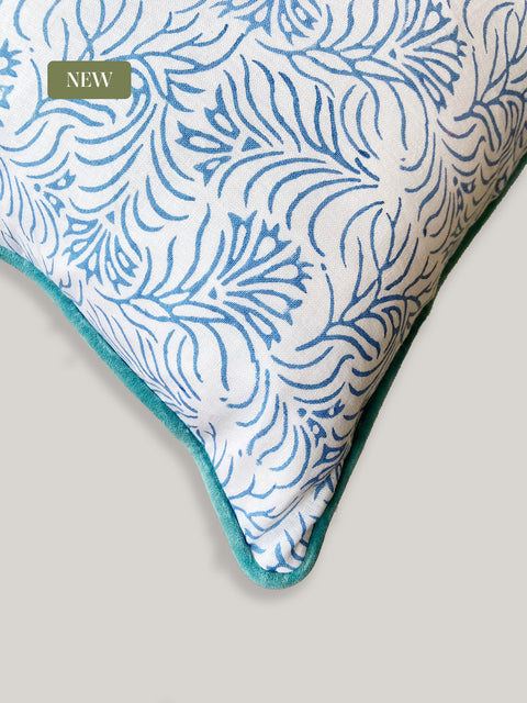 Zeenat Dual Pattern Linen Cushion Cover - House of Roya